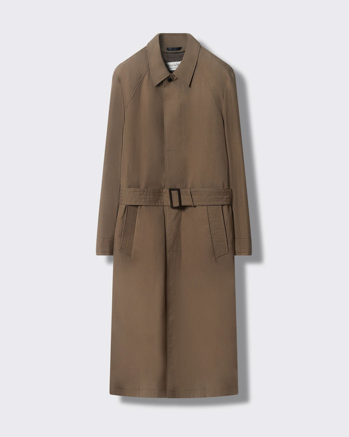 Hemery Long Trench Raglan Coat Khaki
