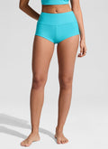 CRZ YOGA Women's Swimwear High Rise Boyshort Bikini Bottom 2.5'' Turquoise