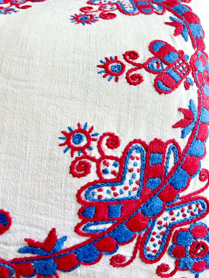 Historic Romanian Embroidered Pillow