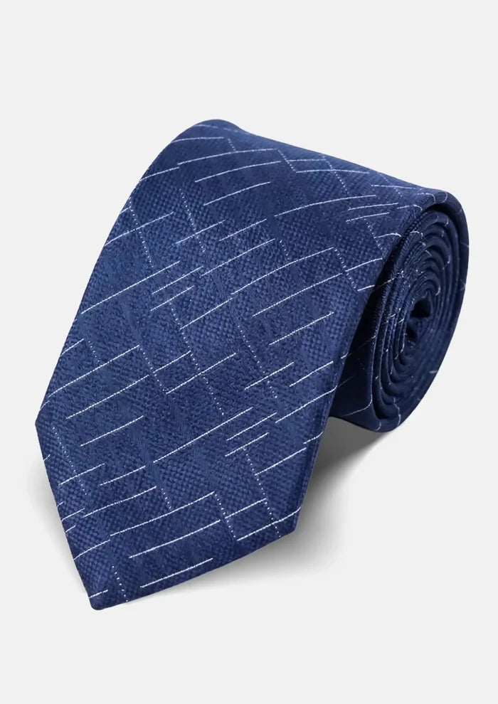 Ink Blue Linear Grid Tie - SARTORO