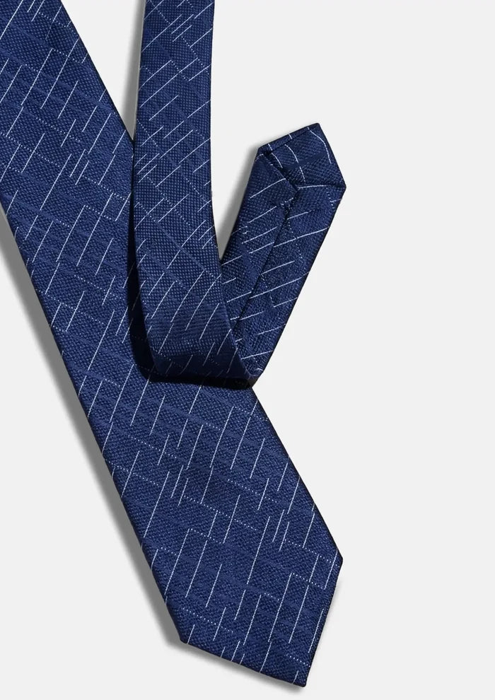 Ink Blue Linear Grid Tie - SARTORO