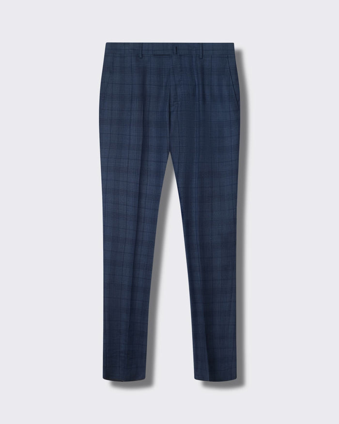 Inverness Wool Check Suit Trouser Light Blue