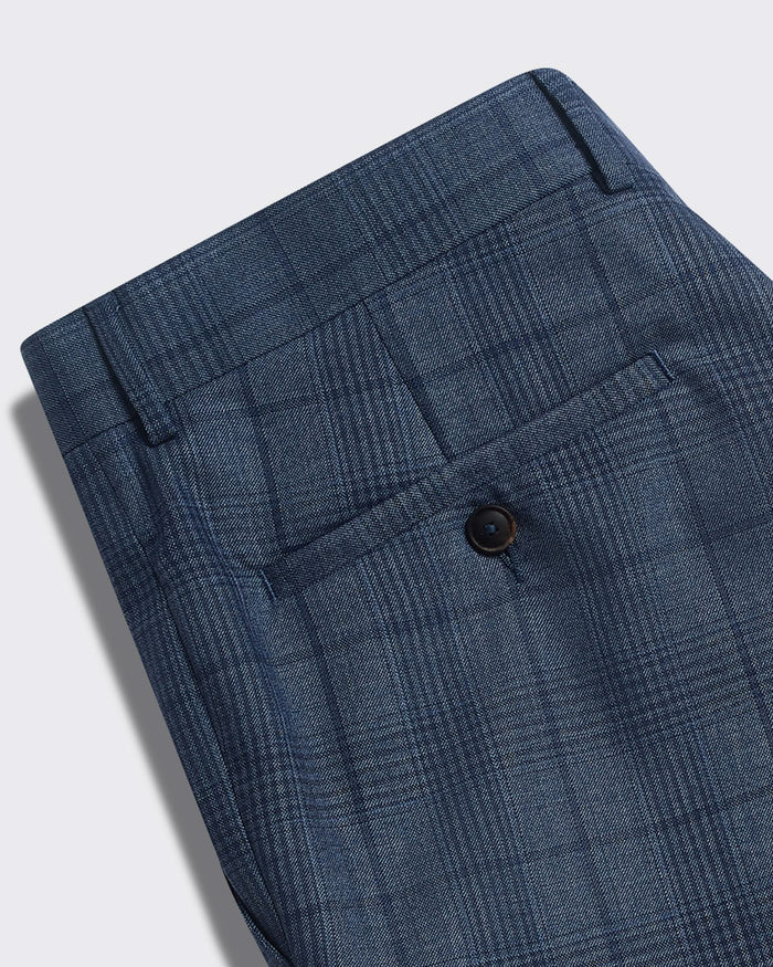 Inverness Wool Check Suit Trouser Light Blue