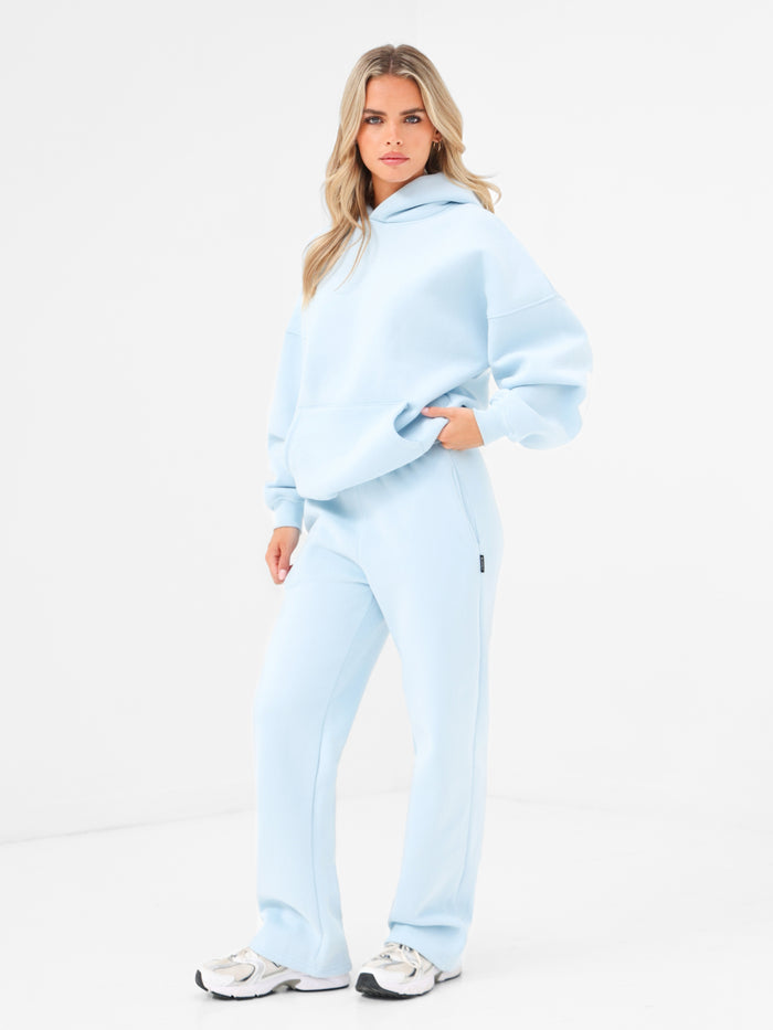 Isabel Wide Leg Sweatpants - Baby Blue