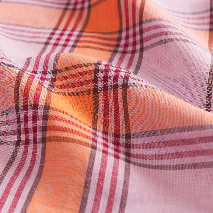 Isla Linen Quilt Cover - Vivid Coral King Single/Double