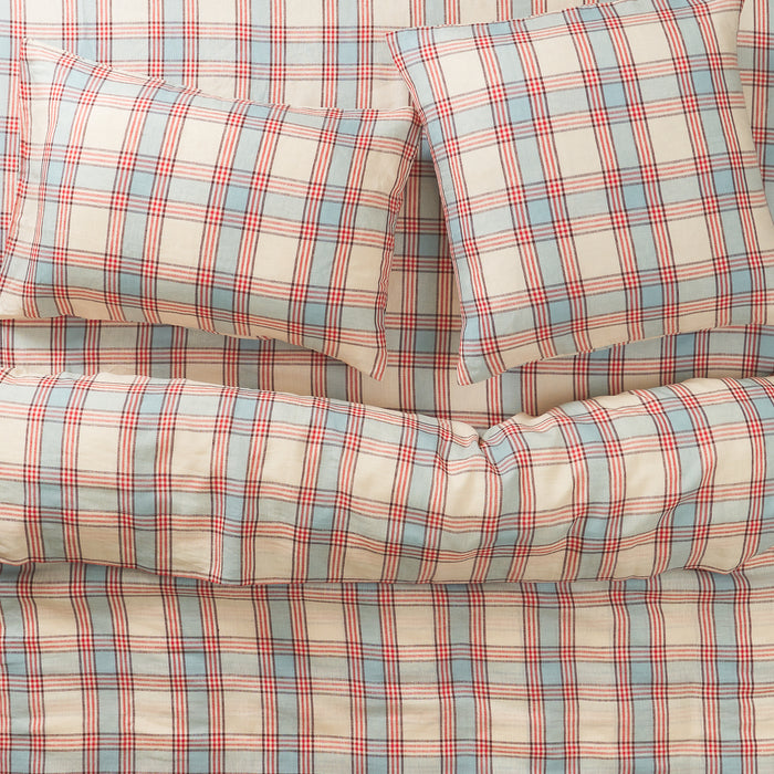 Isla Linen Sheets - Cerulean Fitted Sheet / Double
