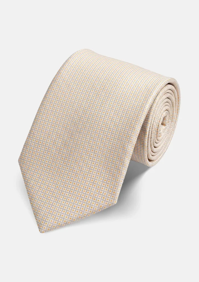 Ivory Honeycomb Textured Tie - SARTORO