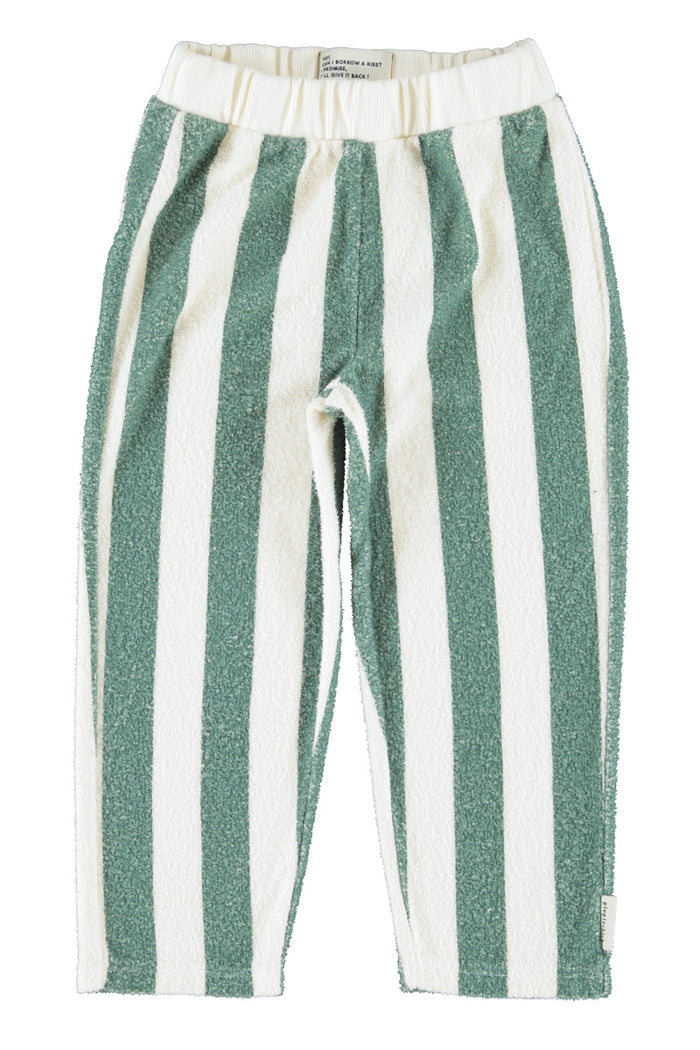 Jogging Pants Ecru & Green Stripes