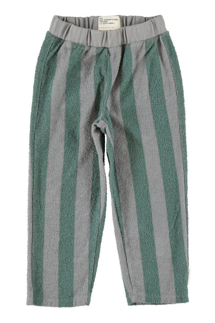Jogging Pants Grey & Green Stripes