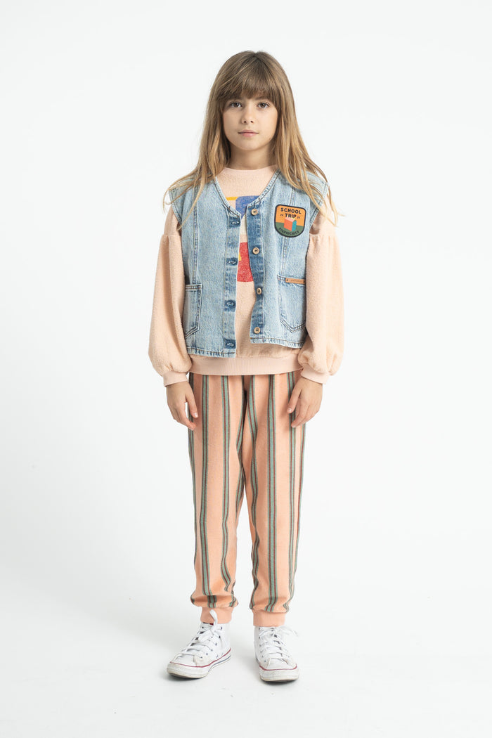 Jogging Pants Light Pink with Double Stripes