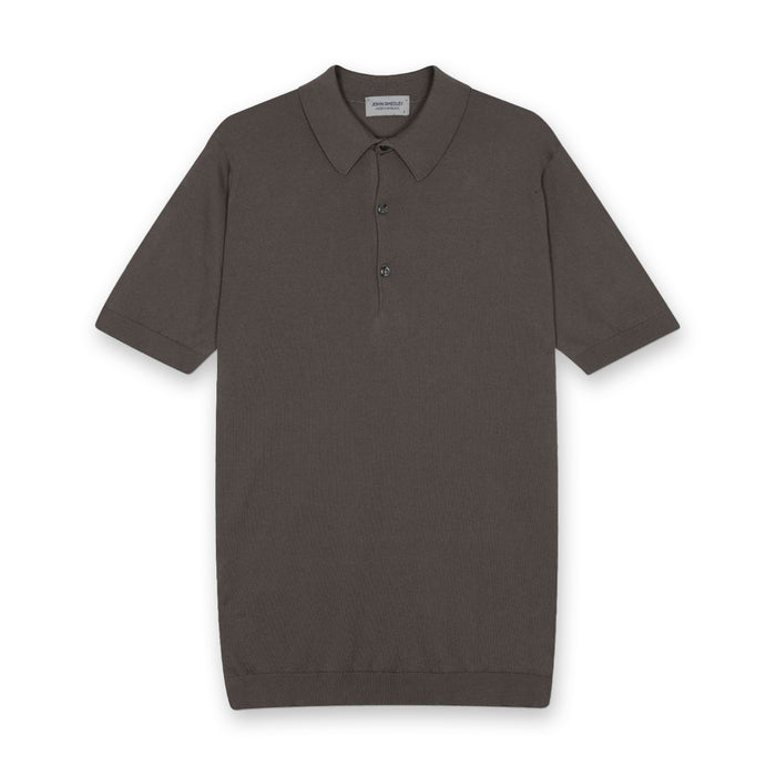 John Smedley - Adrian Sea Island Cotton Polo in Beige Musk - Nigel Clare