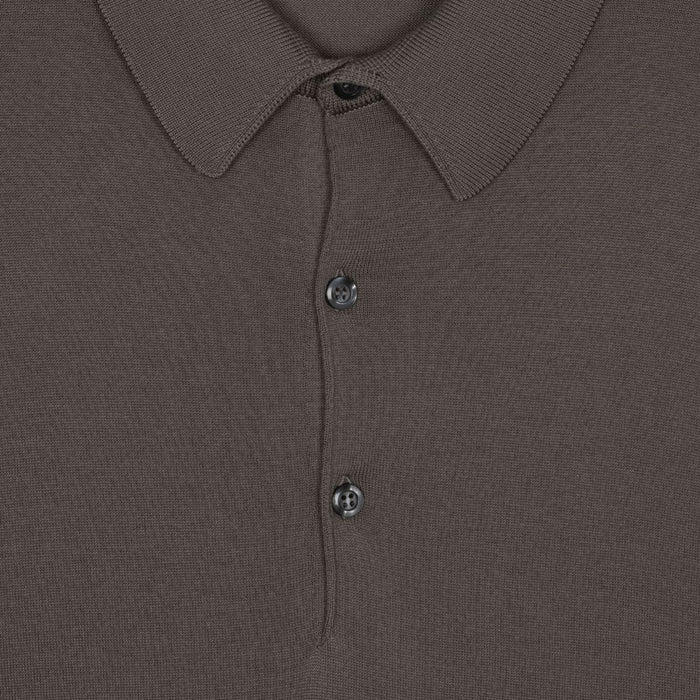 John Smedley - Adrian Sea Island Cotton Polo in Beige Musk - Nigel Clare