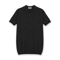 John Smedley - Adrian Sea Island Cotton Polo in Black - Nigel Clare