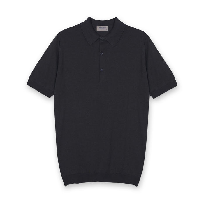 John Smedley - Adrian Sea Island Cotton Polo in Granite - Nigel Clare