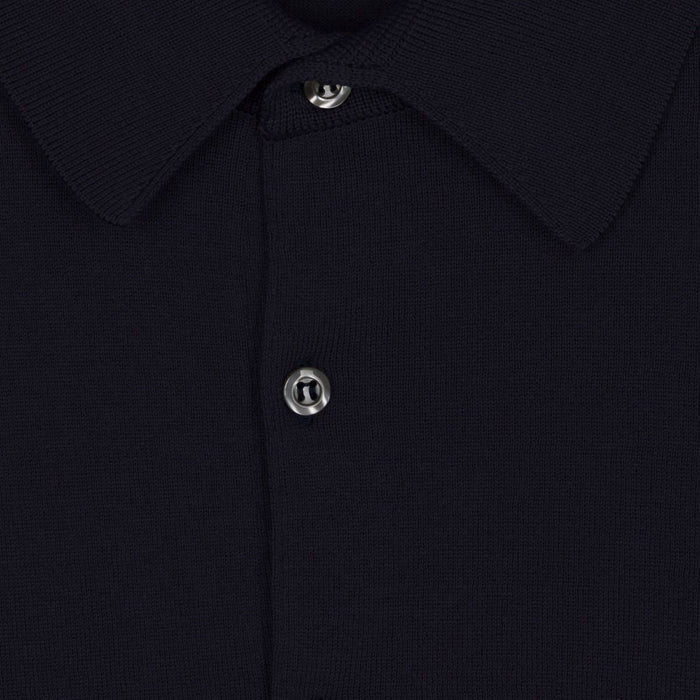 John Smedley - Adrian Sea Island Cotton Polo in Navy - Nigel Clare