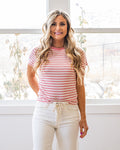 Julie Striped Knit Top - Color Options Available! Staccato Pink