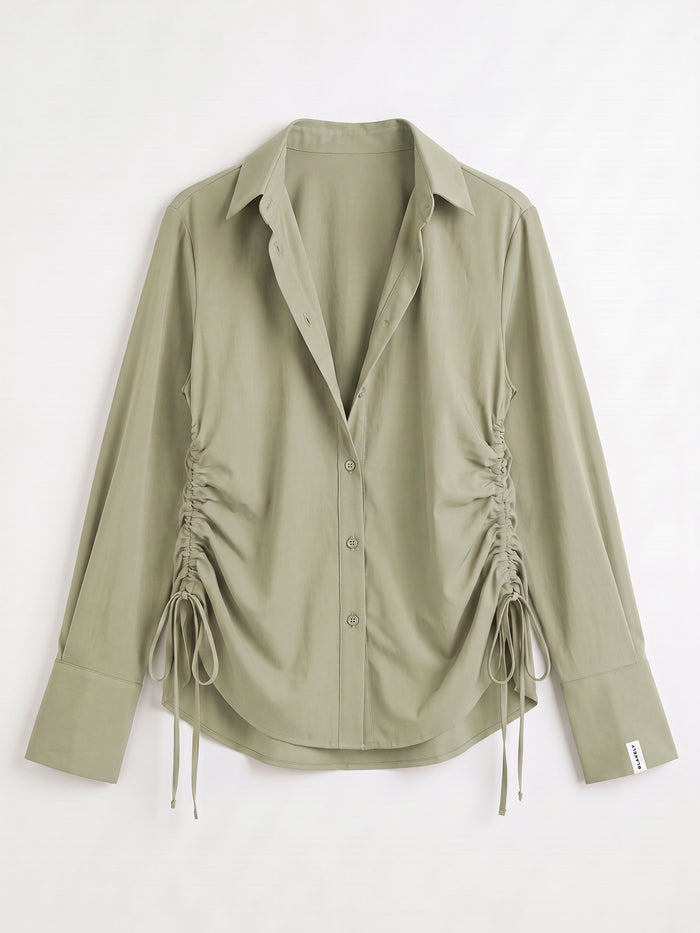 Kaia Oversized Poplin Shirt - Pistachio