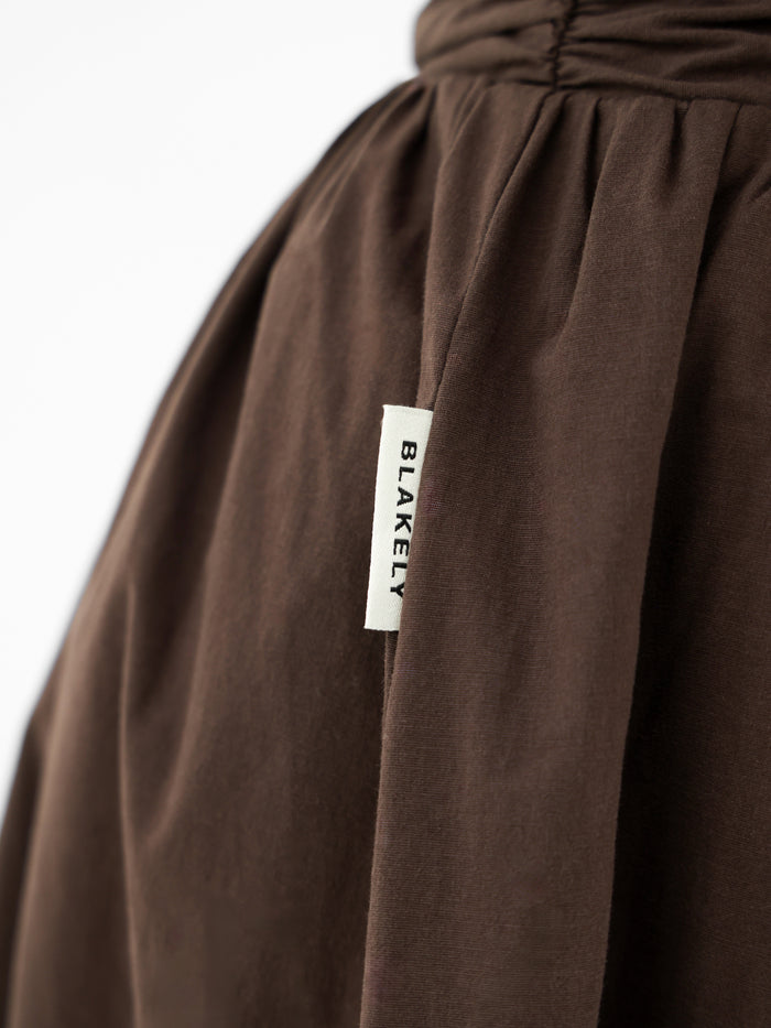Kaia Poplin Maxi Dress - Mocha Brown