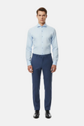 Full body front - light blue shirt first button open