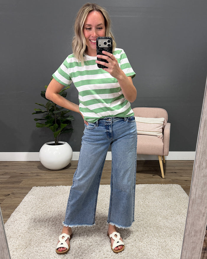 KanCan Logan Fray Hem Wide Leg Jeans KanCan