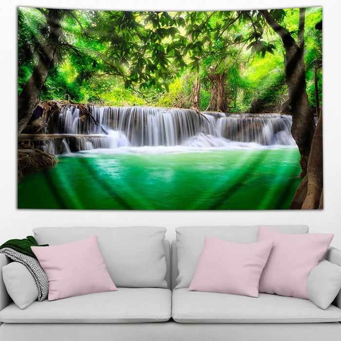 Kanjanaburi Waterfall by Third Eye Tapestries