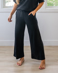 NEW! Kendall Scuba Fabric Wide Leg Pants - Black Rae Mode
