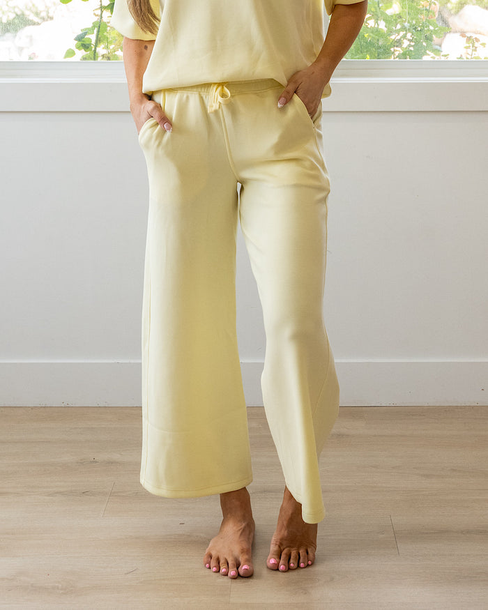 Kendall Scuba Fabric Wide Leg Pants - Lemonilla Rae Mode