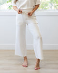 Kendall Scuba Fabric Wide Leg Pants - Cream Rae Mode