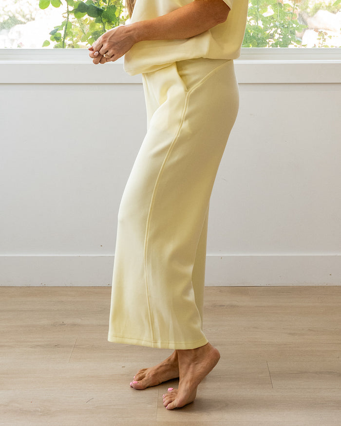 Kendall Scuba Fabric Wide Leg Pants - Lemonilla Rae Mode