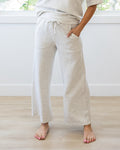 Kendall Scuba Fabric Wide Leg Pants - Light Heather Gray Rae Mode