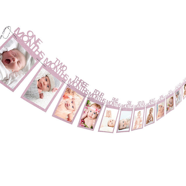 Kids Birthday Gift Decorations 1-12 Month Photo