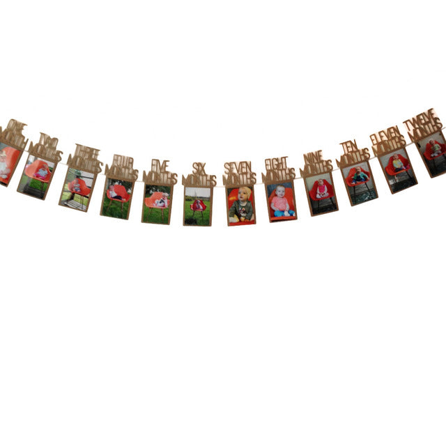 Kids Birthday Gift Decorations 1-12 Month Photo