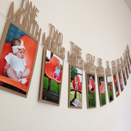 Kids Birthday Gift Decorations 1-12 Month Photo