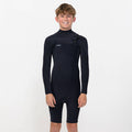 Kid's HyperX 2mm Long Sleeve Spring Suit Chest Zip - Black