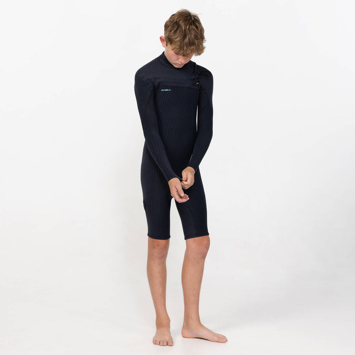 Kid's HyperX 2mm Long Sleeve Spring Suit Chest Zip - Black