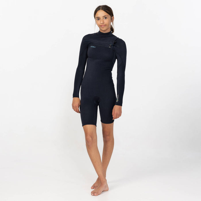 Kid's HyperX 2mm Long Sleeve Spring Suit Chest Zip - Black