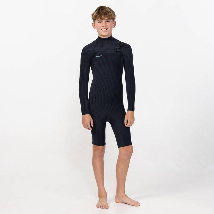 Kid's HyperX 2mm Long Sleeve Spring Suit Chest Zip - Black