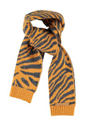 Knitted Scarf Orange with Zebra Print