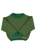 Knitted Sweater Green & Brown Stripes