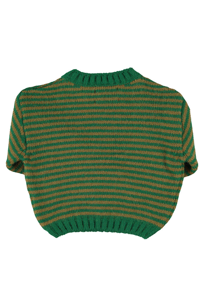 Knitted Sweater Green & Brown Stripes