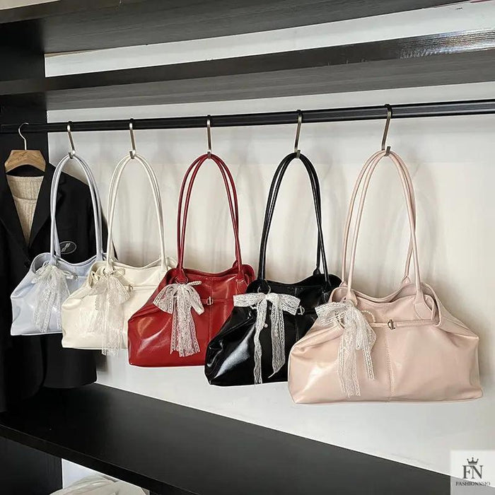Lace Bow Large Tote Bags - Fashionnsio