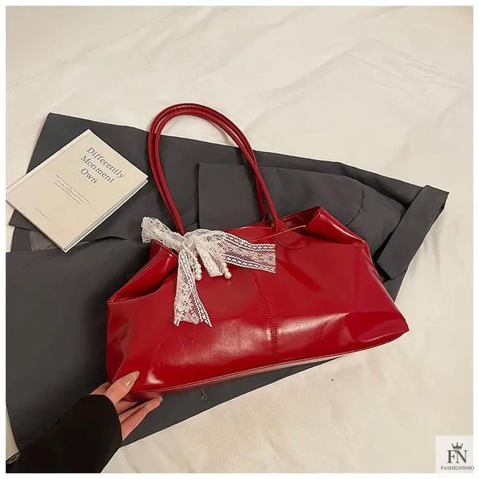Lace Bow Large Tote Bags - Fashionnsio