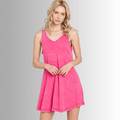 Lainey Fuchsia Ribbed Cotton Mini Dress - RFE Marketing Ventures