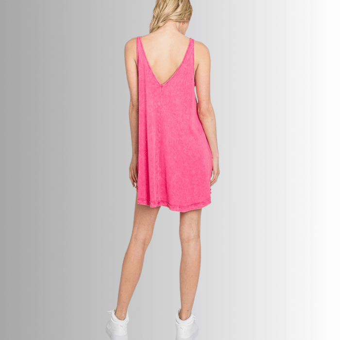 Lainey Fuchsia Ribbed Cotton Mini Dress - RFE Marketing Ventures