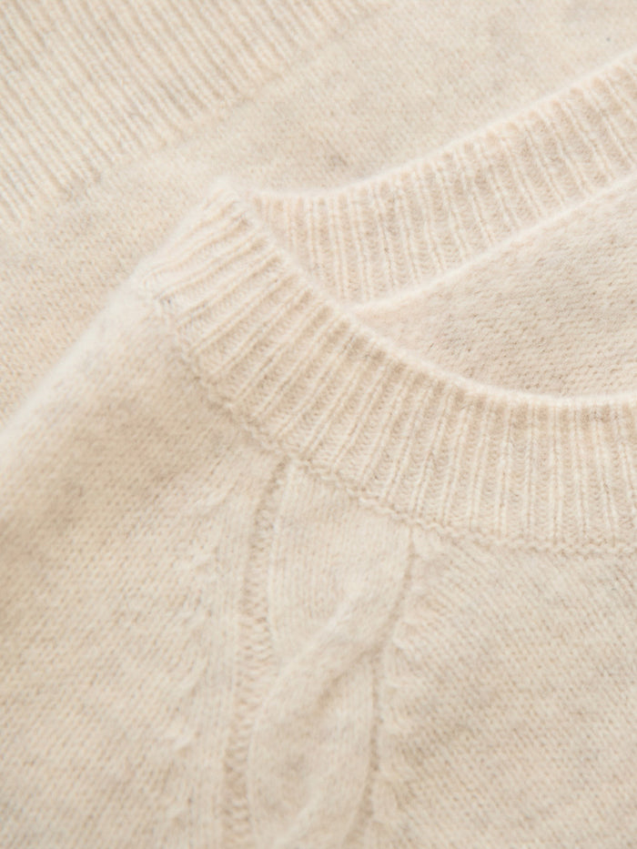 Lambswool Cable Detail Raglan Cardigan