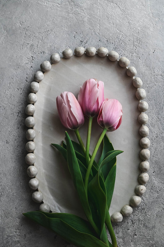 Large Beaded Ceramic Tray