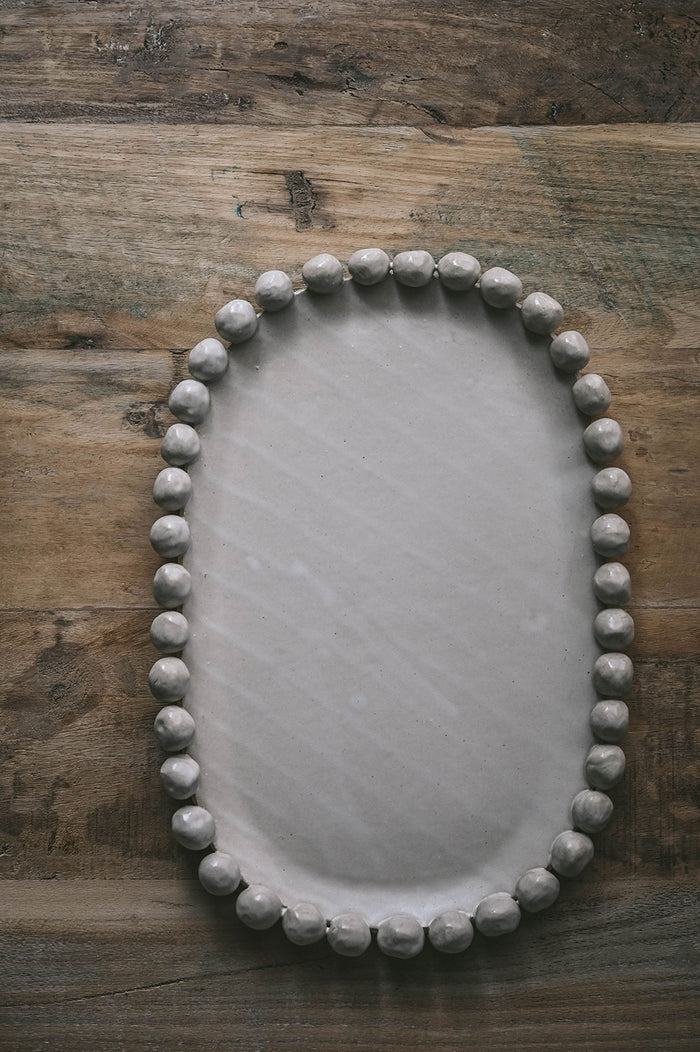 Large Beaded Ceramic Tray
