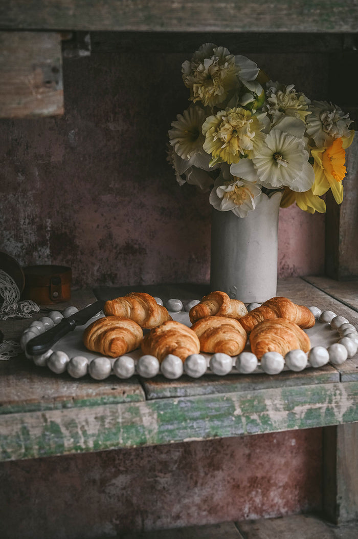 Large Beaded Ceramic Tray