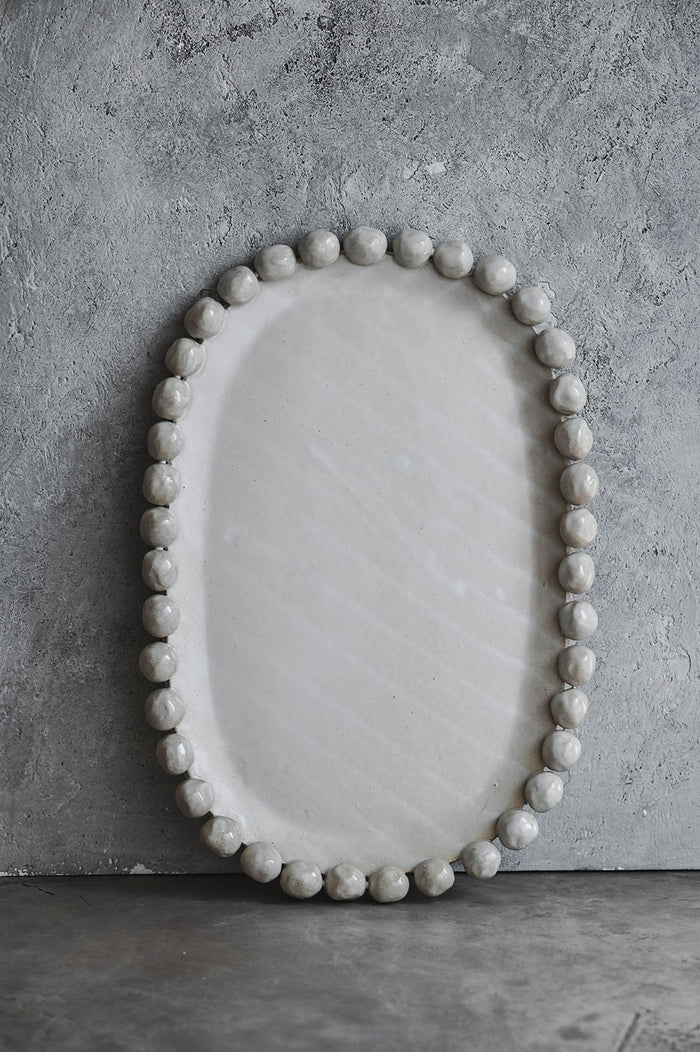 Large Beaded Ceramic Tray