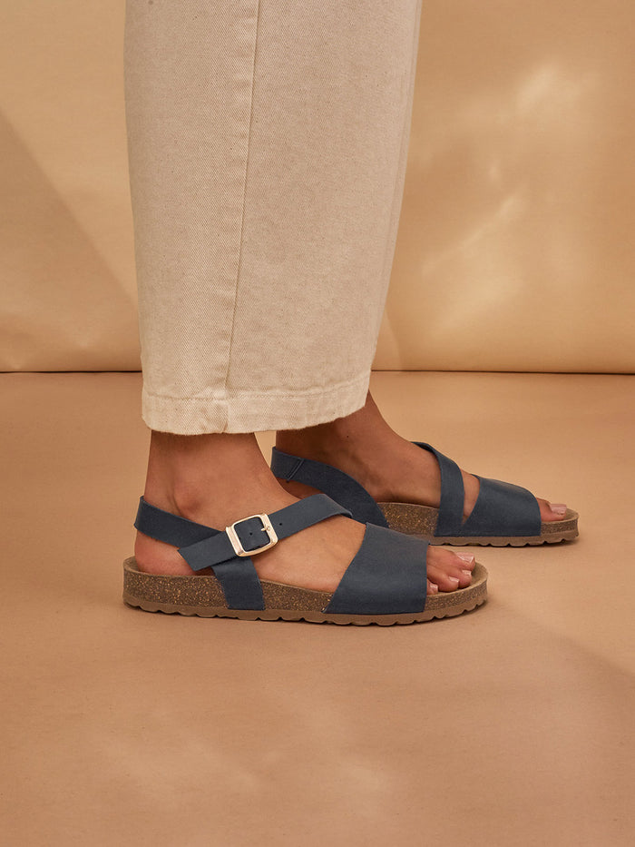 Leather Asymmetric Strap Sandals